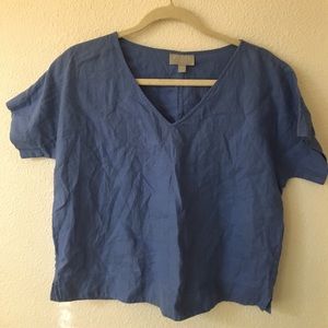 Blue Linen Top